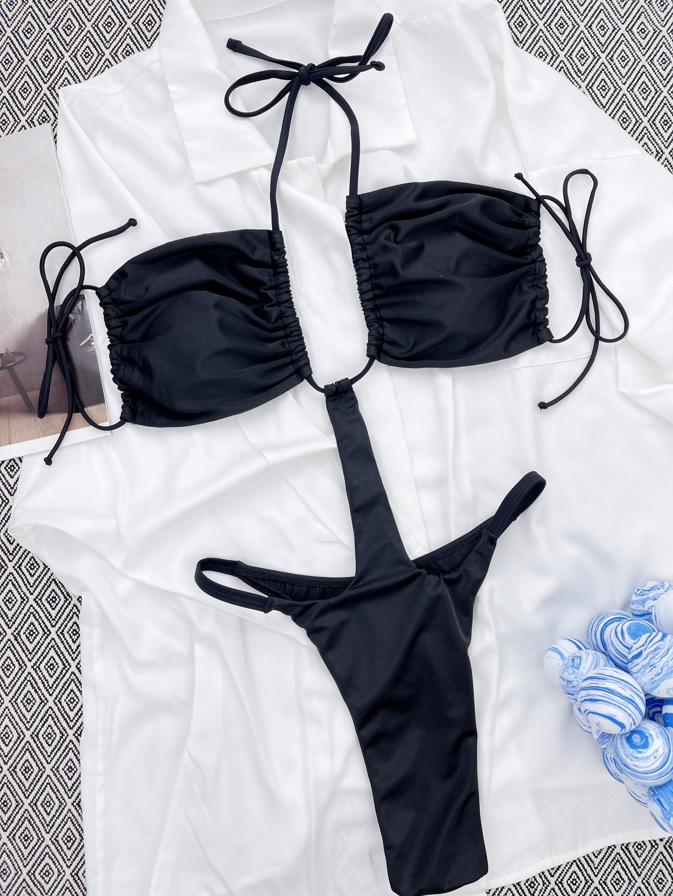 Black Monokini Thong