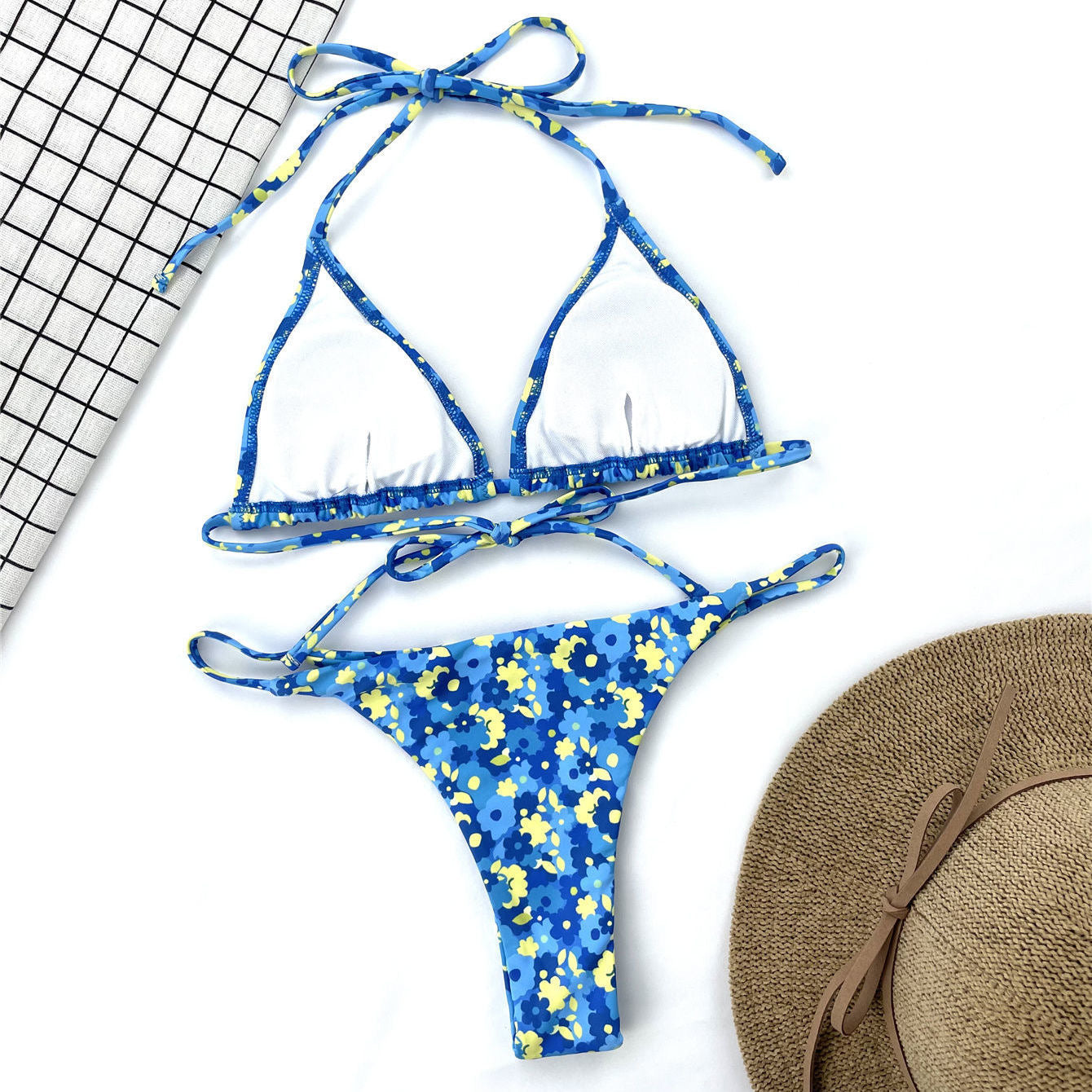 Blue Floral Bikini
