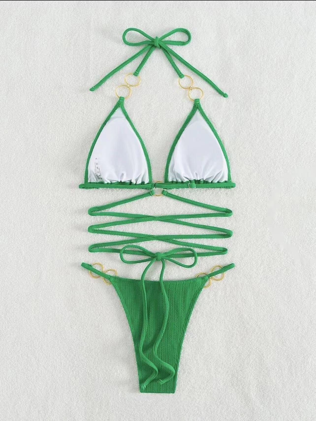 Green Tie Around Bikini