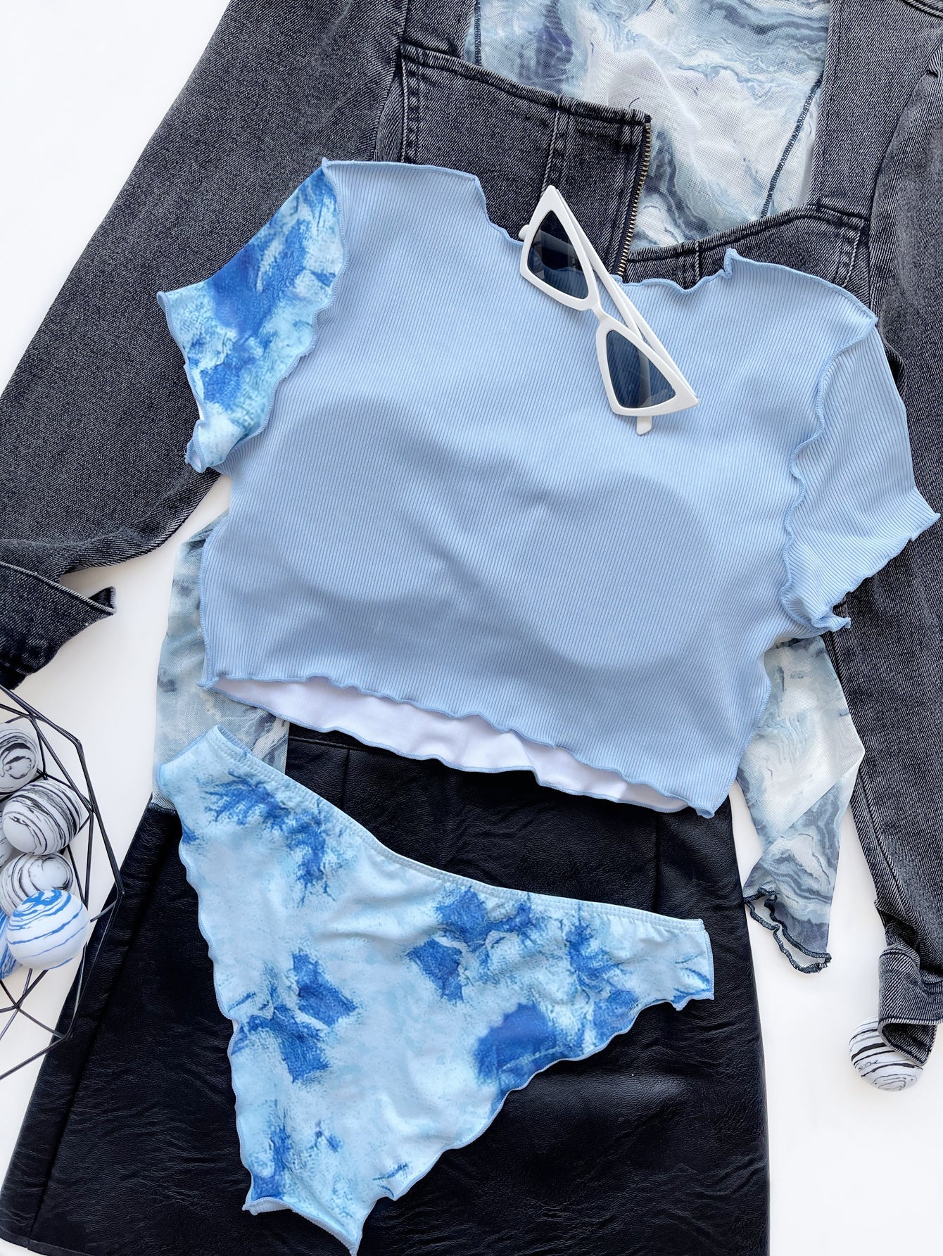 Patched Shirt Set