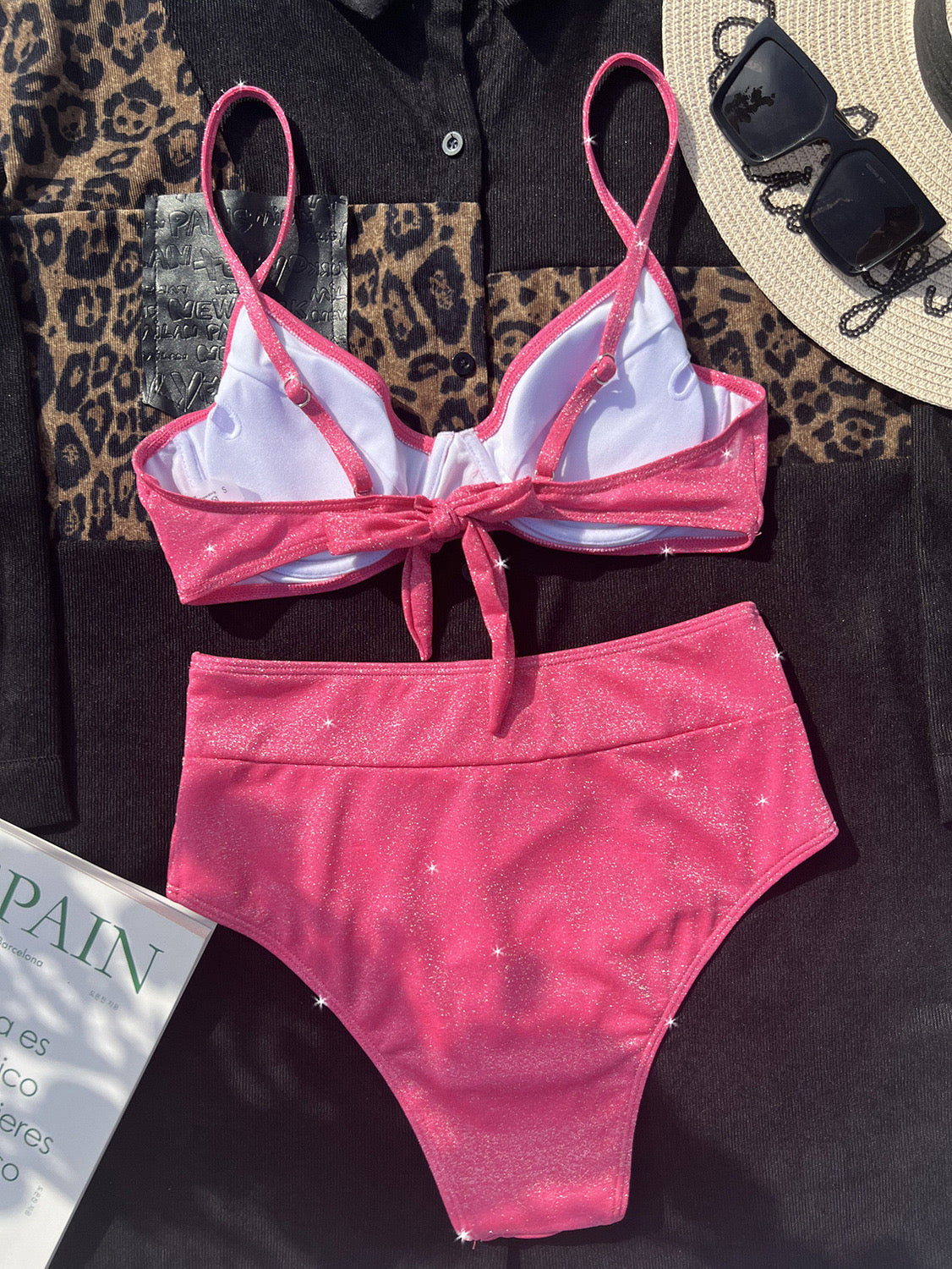 Pink Glitter High Waist Set