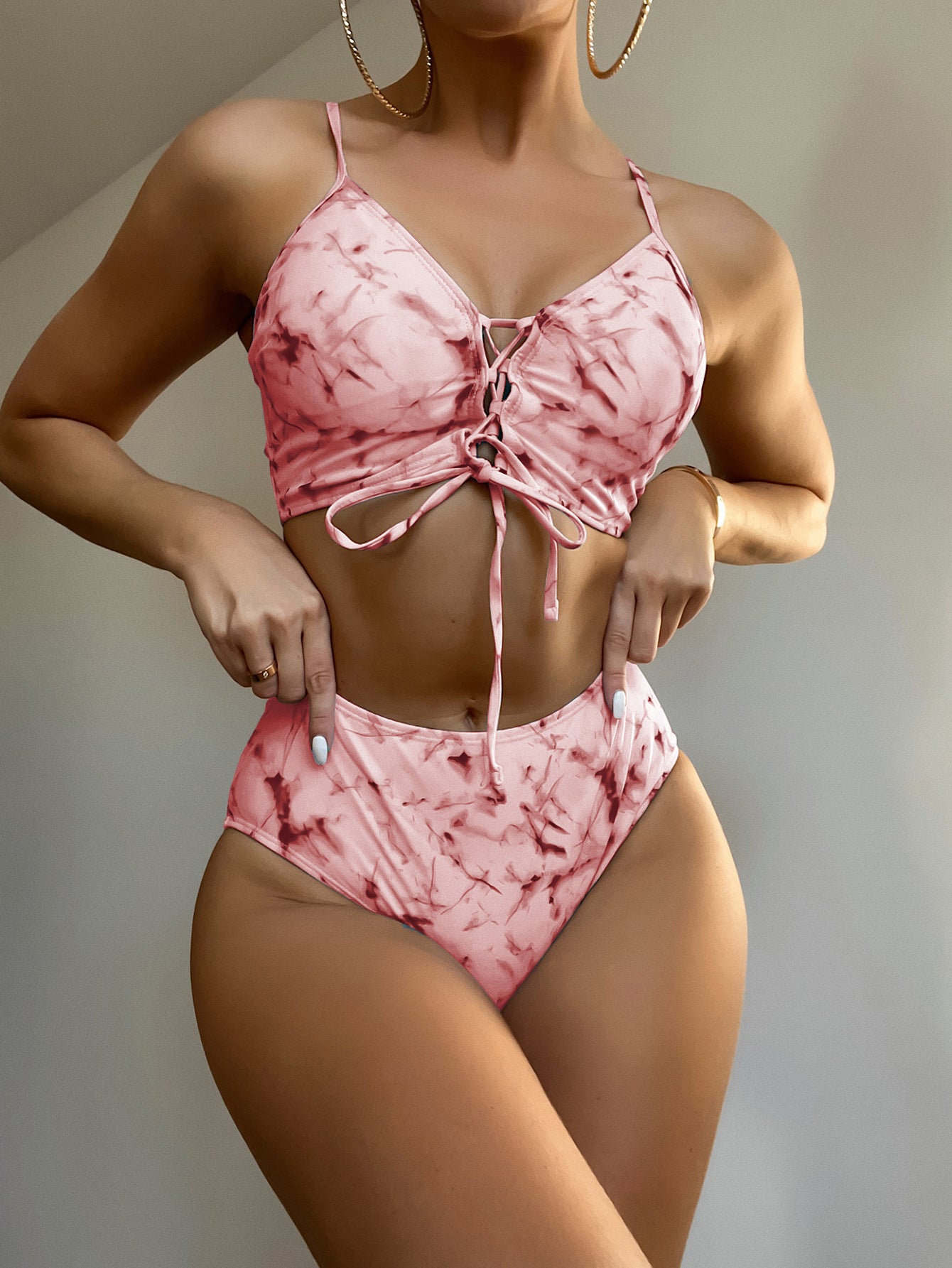 Cross tye-dye bikini