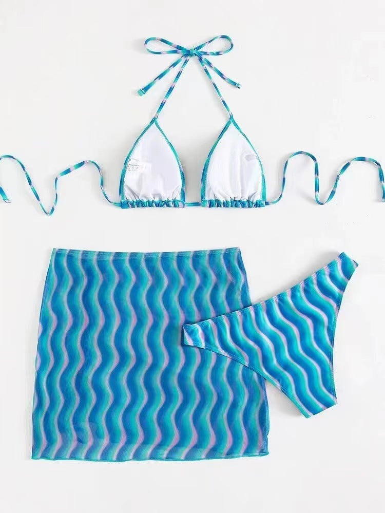 Blue Electricity Skirt Set