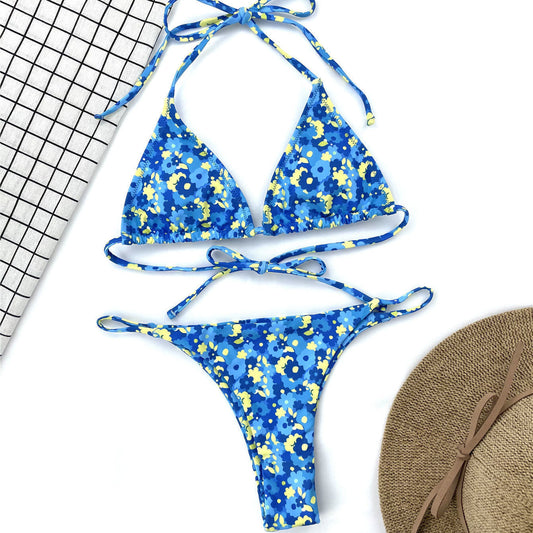 Blue Floral Bikini