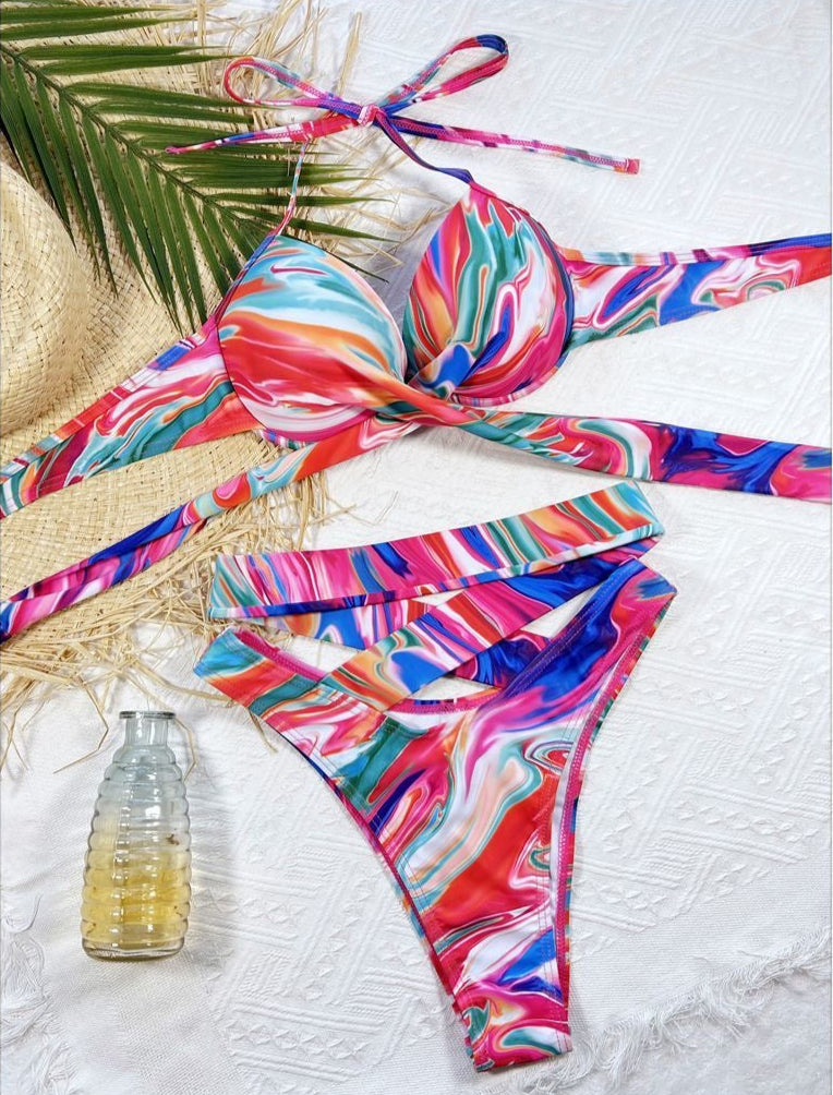 Colorburst Wrap Around Bikini