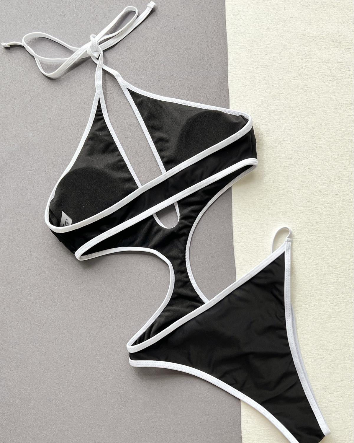 Contrast Cut Monokini