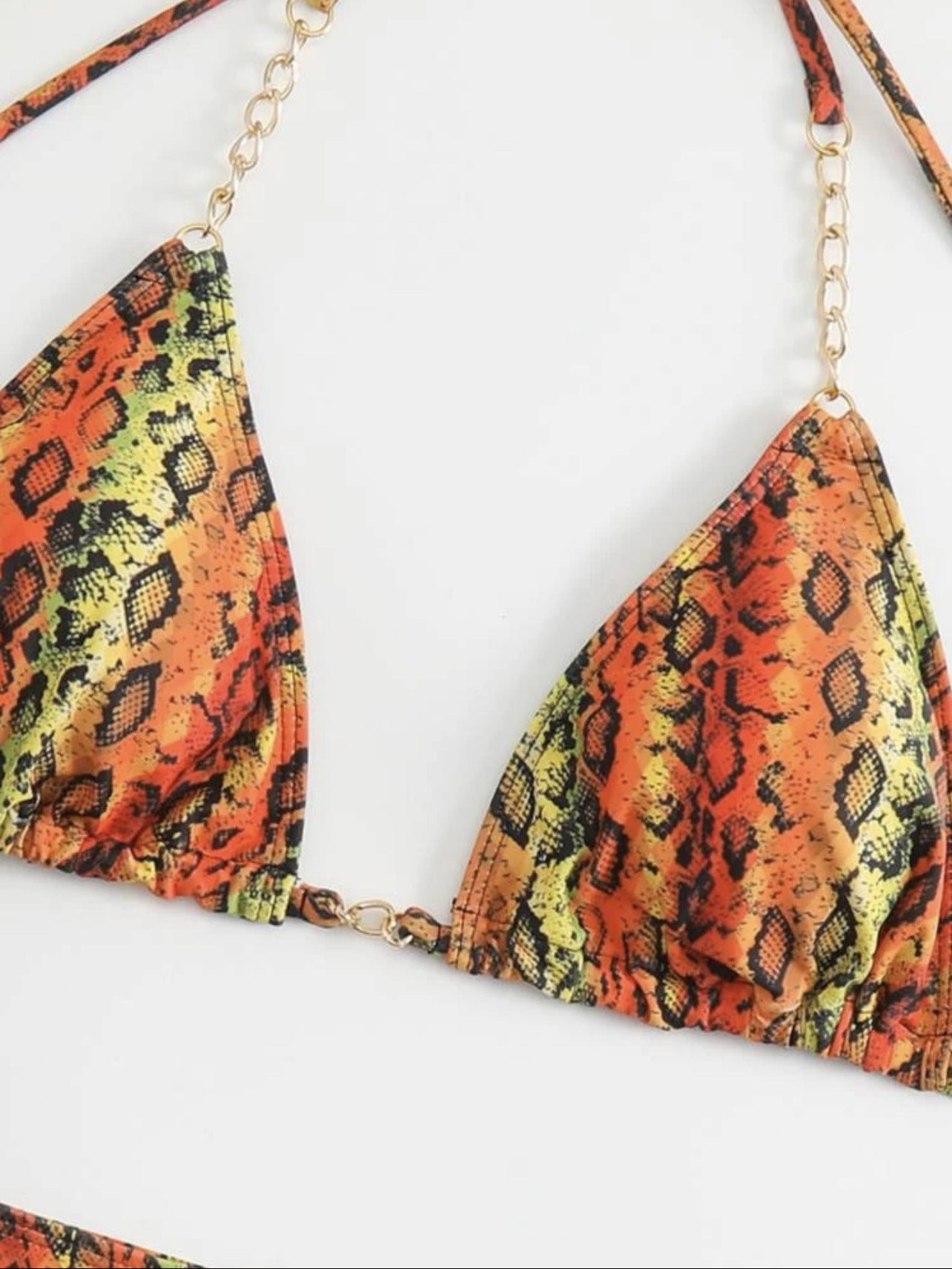 Snake Print Gold Chain Bikini