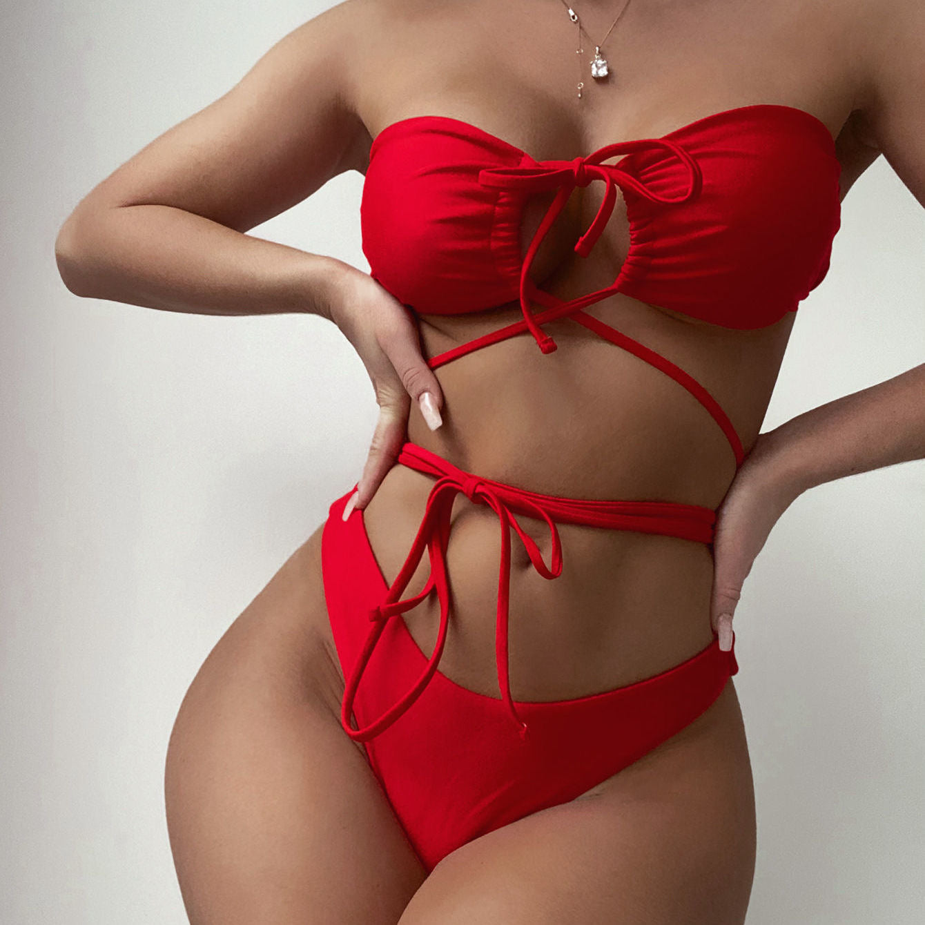 Walking Red Flag Bikini